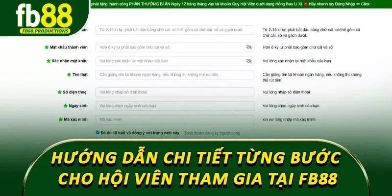 Hướng dẫn chi tiết từng bước cho hội viên tham gia tại FB88